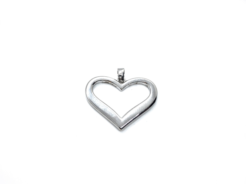 Подвеска сердце цвет серебро размер 25*20мм+пелелька 5мм Серебро