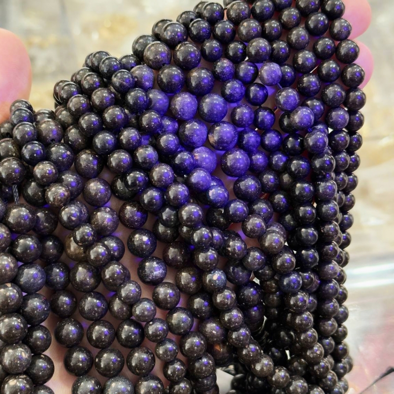 Черный Опал флуоресцентный 6мм 8мм натуральный камень